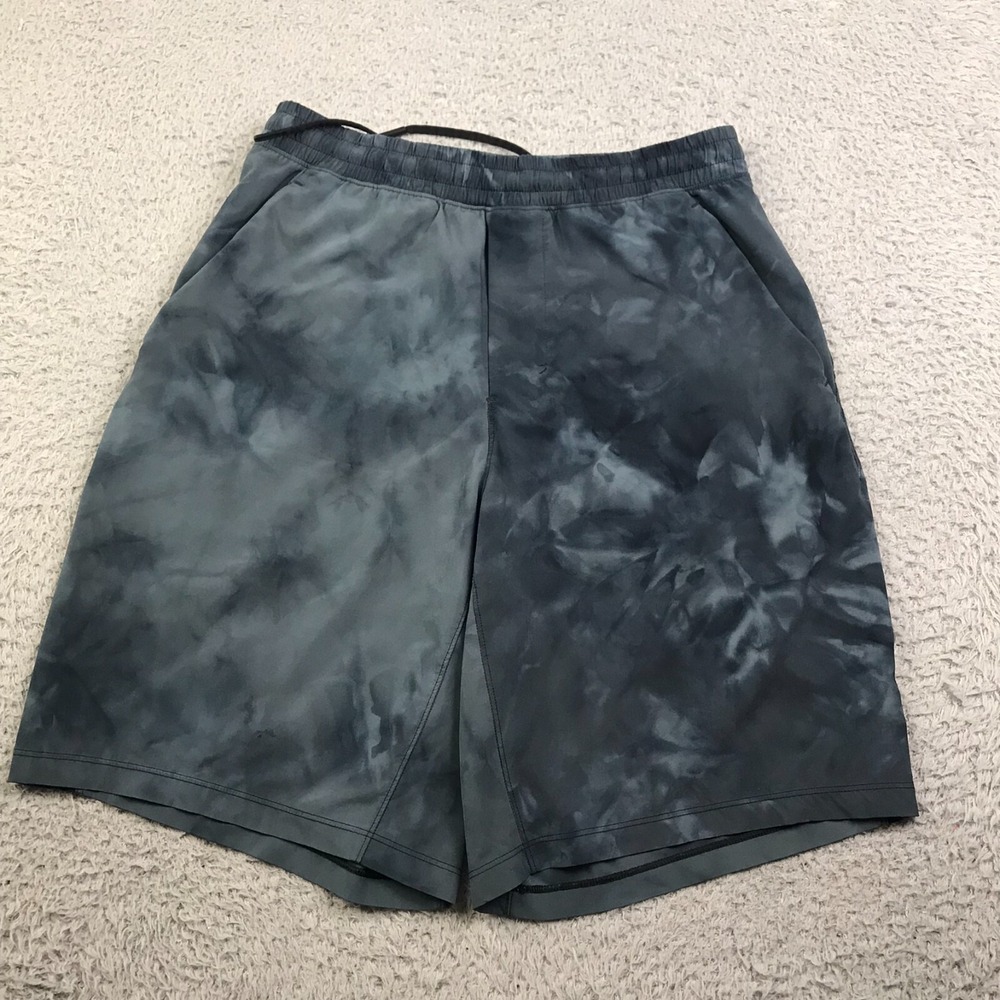 Lululemon Pace Breaker Shorts Mens S Black Tie Dye Drawstring Running Train Gym‎